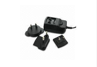 Đen phổ AC Power Adapter, EN60950 / EN60065 Interchangeable Phích