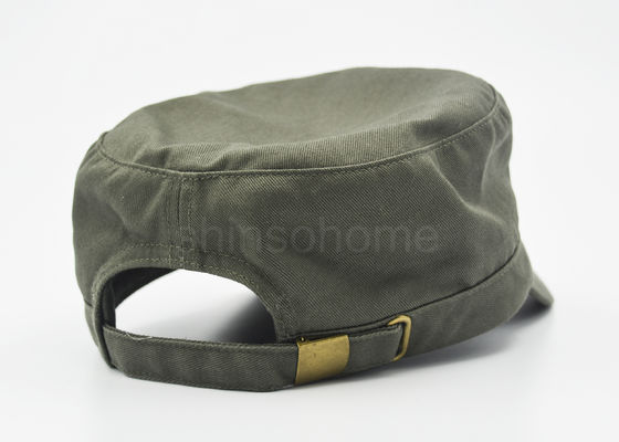 Blank Cotton Military Army Green Cap Customized Lining With Metal Buckle