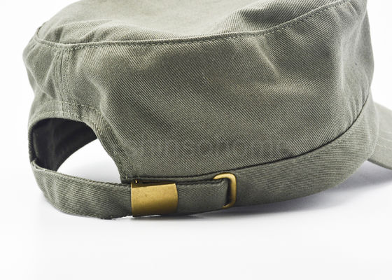 Blank Cotton Military Army Green Cap Customized Lining With Metal Buckle